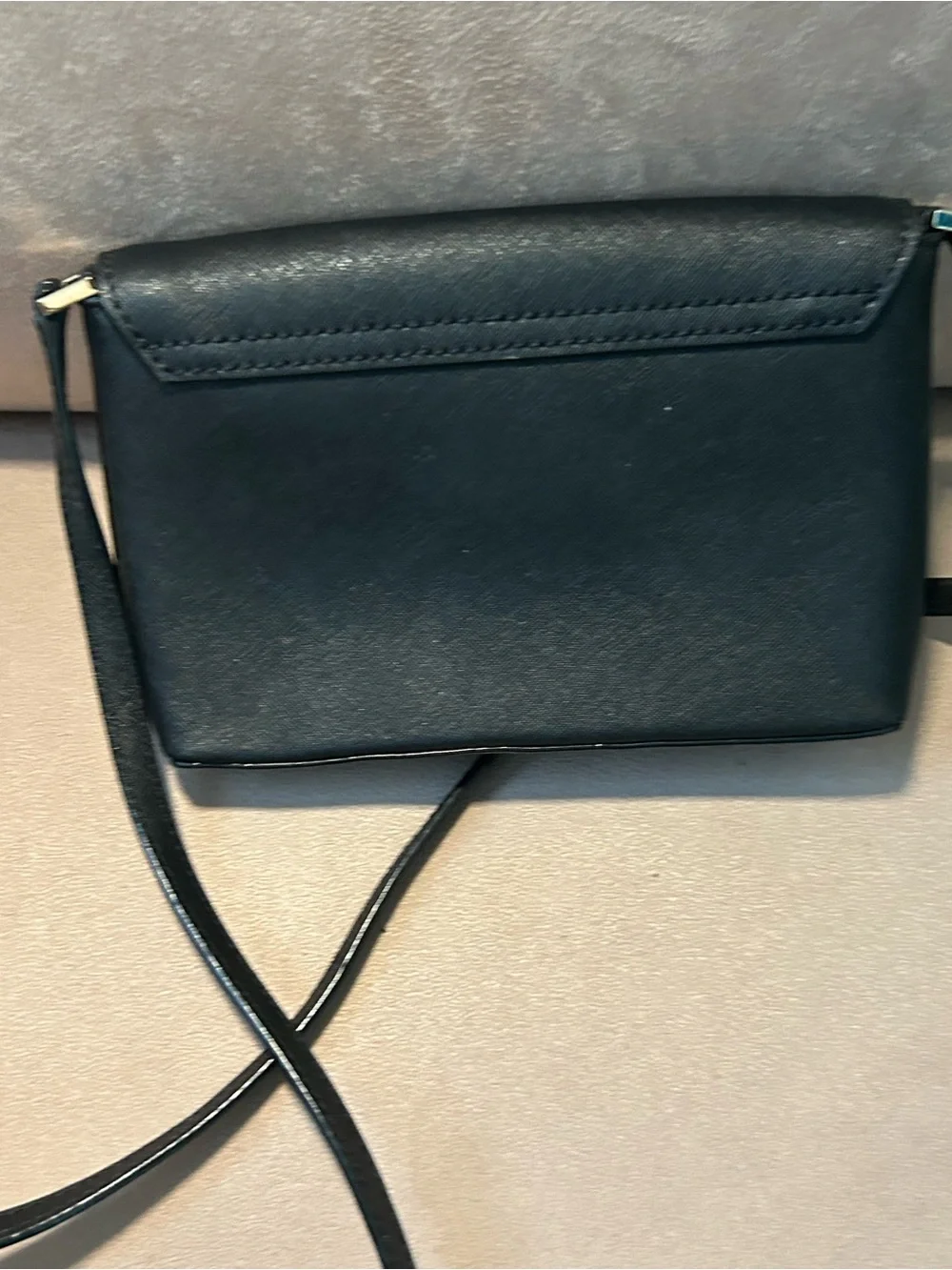 Kate Spade Newbury Lane Black Leather Crossbody Bag with Gold Accent